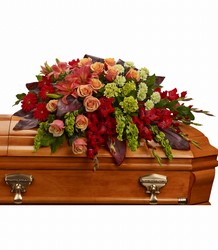 A Fond Farewell Casket Spray from Arjuna Florist in Brockport, NY